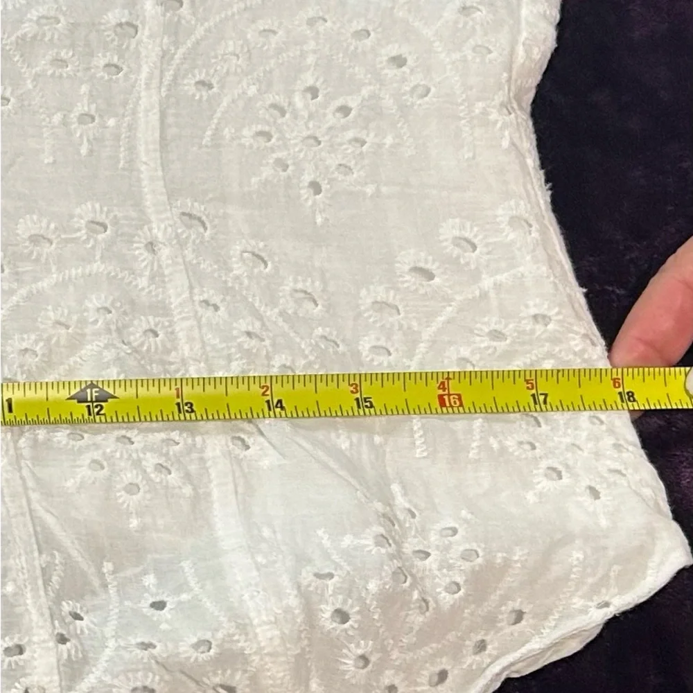 Summer  Lulus Cutie White Eyelet Embroidered Sleeveless Mini Dress 100% Cotton - Picture 5 of 9